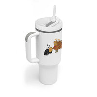 Funny Thanksgiving Tumbler With Handle Turkey Fake Cat Meow - Wonder Print Shop
