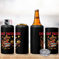 Funny Turkey Thanksgiving 4 in 1 Can Cooler Tumbler Eat Tacos - Wonder Print Shop