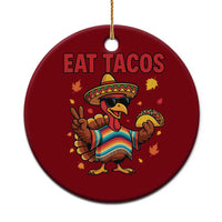 Funny Turkey Thanksgiving Ceramic Ornament Eat Tacos - Wonder Print Shop