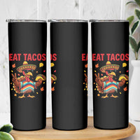 Funny Turkey Thanksgiving Skinny Tumbler Eat Tacos - Wonder Print Shop