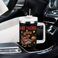 Funny Turkey Thanksgiving Tumbler With Handle Eat Tacos - Wonder Print Shop