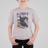 F Caw F Black Crow Halloween Meme T Shirt For Kid - Wonder Print Shop