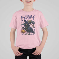 F Caw F Black Crow Halloween Meme T Shirt For Kid - Wonder Print Shop