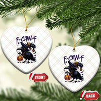 F Caw F Black Crow Halloween Meme Ceramic Ornament - Wonder Print Shop