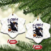 F Caw F Black Crow Halloween Meme Ceramic Ornament - Wonder Print Shop