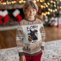F Caw F Black Crow Halloween Meme Ugly Christmas Sweater - Wonder Print Shop