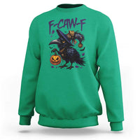 F Caw F Black Crow Halloween Meme Sweatshirt - Wonder Print Shop