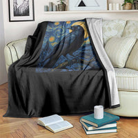 Starry Night Raven Moon Van Gogh Throw Blanket - Wonder Print Shop