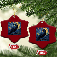 Starry Night Raven Moon Van Gogh Ceramic Ornament - Wonder Print Shop