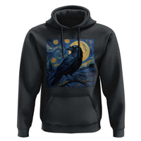 Starry Night Raven Moon Van Gogh Hoodie - Wonder Print Shop