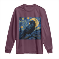 Starry Night Raven Moon Van Gogh Long Sleeve Shirt - Wonder Print Shop