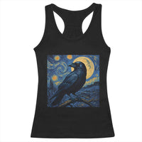 Starry Night Raven Moon Van Gogh Racerback Tank Top - Wonder Print Shop