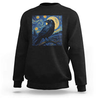 Starry Night Raven Moon Van Gogh Sweatshirt - Wonder Print Shop