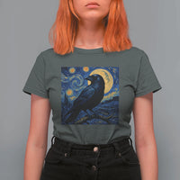 Starry Night Raven Moon Van Gogh T Shirt For Women - Wonder Print Shop
