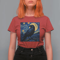 Starry Night Raven Moon Van Gogh T Shirt For Women - Wonder Print Shop