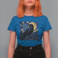Starry Night Raven Moon Van Gogh T Shirt For Women - Wonder Print Shop