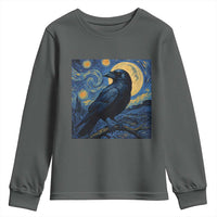 Starry Night Raven Moon Van Gogh Youth Sweatshirt - Wonder Print Shop