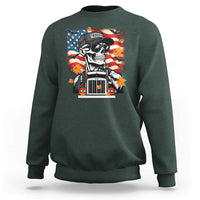 Patriotic Trucker Skeleton American Flag Sweatshirt - Wonder Print Shop