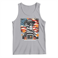 Patriotic Trucker Skeleton American Flag Tank Top - Wonder Print Shop