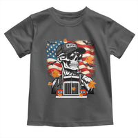 Patriotic Trucker Skeleton American Flag Toddler T Shirt - Wonder Print Shop