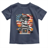 Patriotic Trucker Skeleton American Flag Toddler T Shirt - Wonder Print Shop
