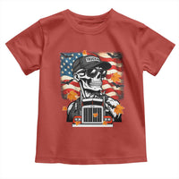 Patriotic Trucker Skeleton American Flag Toddler T Shirt - Wonder Print Shop