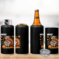 Funny Thanksgiving 4 in 1 Can Cooler Tumbler Turkey Moo - Wonder Print Shop