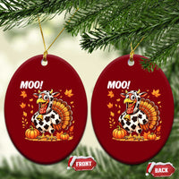 Funny Thanksgiving Ceramic Ornament Turkey Moo - Wonder Print Shop
