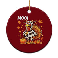 Funny Thanksgiving Ceramic Ornament Turkey Moo - Wonder Print Shop