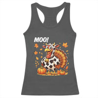 Funny Thanksgiving Racerback Tank Top Turkey Moo - Wonder Print Shop