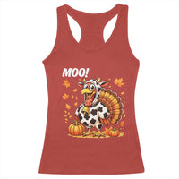 Funny Thanksgiving Racerback Tank Top Turkey Moo - Wonder Print Shop