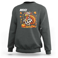 Funny Thanksgiving Sweatshirt Turkey Moo - Wonder Print Shop