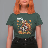 Funny Thanksgiving T Shirt For Women Turkey Moo - Wonder Print Shop