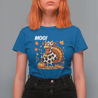 Funny Thanksgiving T Shirt For Women Turkey Moo - Wonder Print Shop