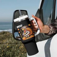 Funny Thanksgiving Tumbler With Handle Turkey Moo - Wonder Print Shop