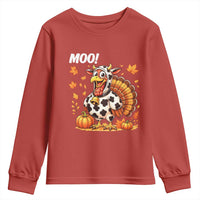 Funny Thanksgiving Youth Sweatshirt Turkey Moo - Wonder Print Shop