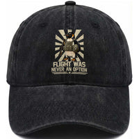 Flight was Never an Option Tactical Penguin Washed Cotton Baseball Cap Funny Bird Meme