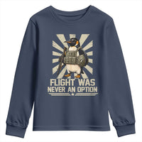 Flight was Never an Option Tactical Penguin Youth Sweatshirt Funny Bird Meme