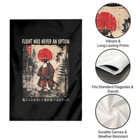 Flight was Never an Option Samurai Penguin Japanese Garden Flag Vintage Graphic Ukiyo-e Art Funny