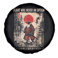 Flight was Never an Option Samurai Penguin Japanese Spare Tire Cover Vintage Graphic Ukiyo-e Art Funny