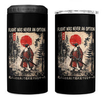 Flight was Never an Option Samurai Penguin Japanese 4 in 1 Can Cooler Tumbler Vintage Graphic Ukiyo-e Art Funny