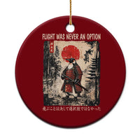 Flight was Never an Option Samurai Penguin Japanese Ceramic Ornament Vintage Graphic Ukiyo-e Art Funny
