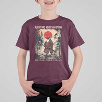 Flight was Never an Option Samurai Penguin Japanese T Shirt For Kid Vintage Graphic Ukiyo-e Art Funny
