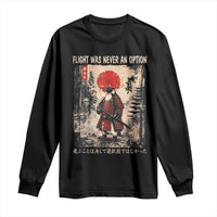Flight was Never an Option Samurai Penguin Japanese Long Sleeve Shirt Vintage Graphic Ukiyo-e Art Funny