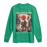 Flight was Never an Option Samurai Penguin Japanese Long Sleeve Shirt Vintage Graphic Ukiyo-e Art Funny