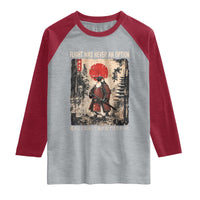 Flight was Never an Option Samurai Penguin Japanese Raglan Shirt Vintage Graphic Ukiyo-e Art Funny