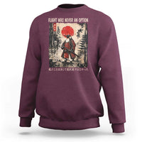 Flight was Never an Option Samurai Penguin Japanese Sweatshirt Vintage Graphic Ukiyo-e Art Funny