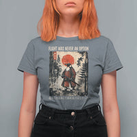 Flight was Never an Option Samurai Penguin Japanese T Shirt For Women Vintage Graphic Ukiyo-e Art Funny