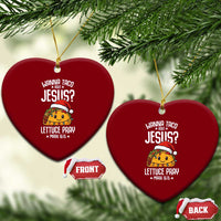 Funny Taco Xmas Ceramic Ornament Wanna Taco Bout Jesus Lettuce Pray Mark 16:15 - Wonder Print Shop