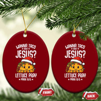 Funny Taco Xmas Ceramic Ornament Wanna Taco Bout Jesus Lettuce Pray Mark 16:15 - Wonder Print Shop